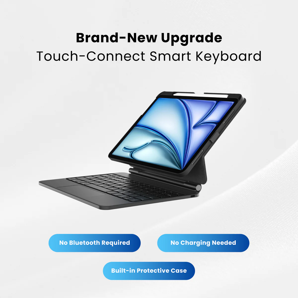 nevcase touch connect ipad keyboard case no bluetooth no pairing required black nevcase touch connect ipad keyboard case no bluetooth no pairing required black