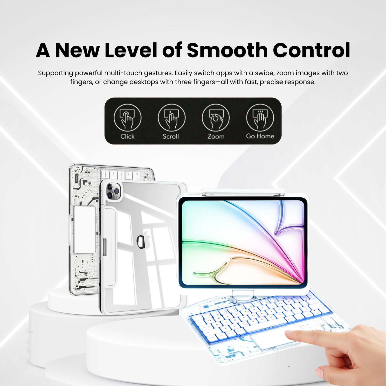 nevcase y2k transparent white 360 degree rotating ipad keyboard case smooth control multi touch gestures.png nevcase y2k transparent white 360 degree rotating ipad keyboard case smooth control multi touch gestures.png