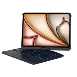nevcase black 360 degree rotating ipad keyboard case with trackpad.jpg